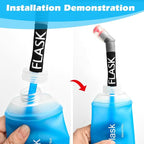 WILDREEDS Replacement Straw for Soft Flask Running Water Bottles for Hiking Cycling (Grey)