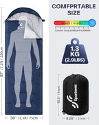 Sportneer Sleeping Bag, 3 Seasons Warm Cold Weather Sleeping Bags for Adults Kids Boys Girls with Compression Sack- Lightweight Camping Essentials Gear Accessories, Backpacking, Hiking