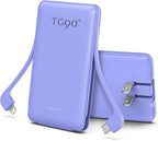 TG90° Portable Phone Charger Ultra Mini Power Bank with Built-in Foldable AC Wall Plug and Cables,5000mAh External Battery Pack Compatible with iPhone 17 16 15 14 Android Smart Devices