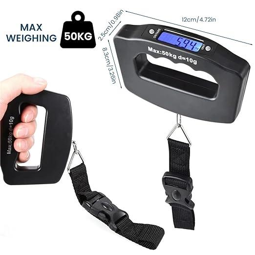Luggage Weight Scale, 50kg Digital Luggage Scale Portable Suitcase Scale Handheld Electronic Scales Backlight Digital Display Travel Accessories,for Travel