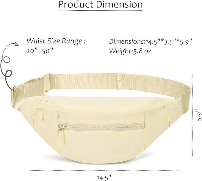 MAXTOP Large Crossbody Fanny Pack with 4-Zipper Pockets,Gifts for Enjoy Sports Festival Workout Traveling Running Casual Hands-Free Wallets Waist Pack Phone Bag Carrying All Phones