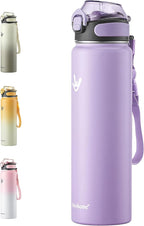 Enerbone 32 oz Insulated Water Bottle, Stainless Steel Bottle with Carrying Strap, Double-Wall Vacuum Insulation Design, Leakproof Sports Bottle with Straw, Keep Drinks Cold or Hot for Hours