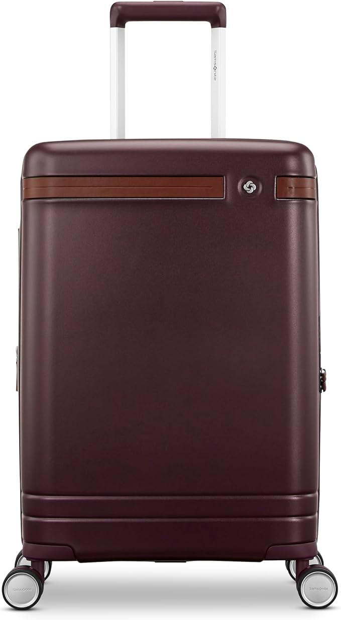 Virtuosa Hardside 21 Inch Carry On Luggage - Airline Approved with 360° Spinner Wheels, RightHeight™ Adjustable Handle - Zippered WetPak™ - TSA Lock - Expandable Light Polycarbonate Shell - Merlot