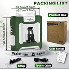 16000mAh Personal Waist Fan Portable Rechargeable Wearable Hand Free, 6-40hours Wearable Cooler for Traveling Working Outdoor Office (Green and White)