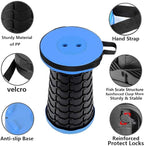 WESAPPINC Upgraded Collapsible Stool, Lightweight & Sturdy,Max 400lbs Portable Retractable Telescoping Stool Foldable Camping Stool for Adults Outdoor Hiking Garden BBQ Fishing (Black)