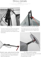 Lanshan 2 Person Tent Hiking Ultralight Camping Tent Professional 15D Silnylon Rodless Trekking Pole Tent Waterproof Backpacking Outdoor for Camping, Bivvy