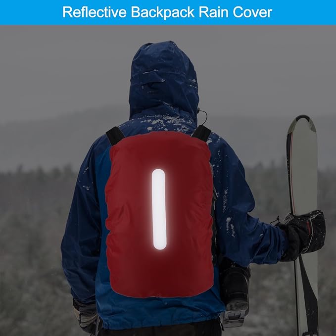 PATIKIL Waterproof Backpack Rain Cover, Non-Slip Backpack Cover with Vertical Reflective Strap Stay Dry for Hiking, Camping, Hunting