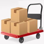 Platform Truck Push Dolly Folding Platform Truck Plastic Deck and Metal Handle Hand Cart with Wheels Foldable Push Trolley for Luggage Parcel Tools Moving Cart Dolly (Siz