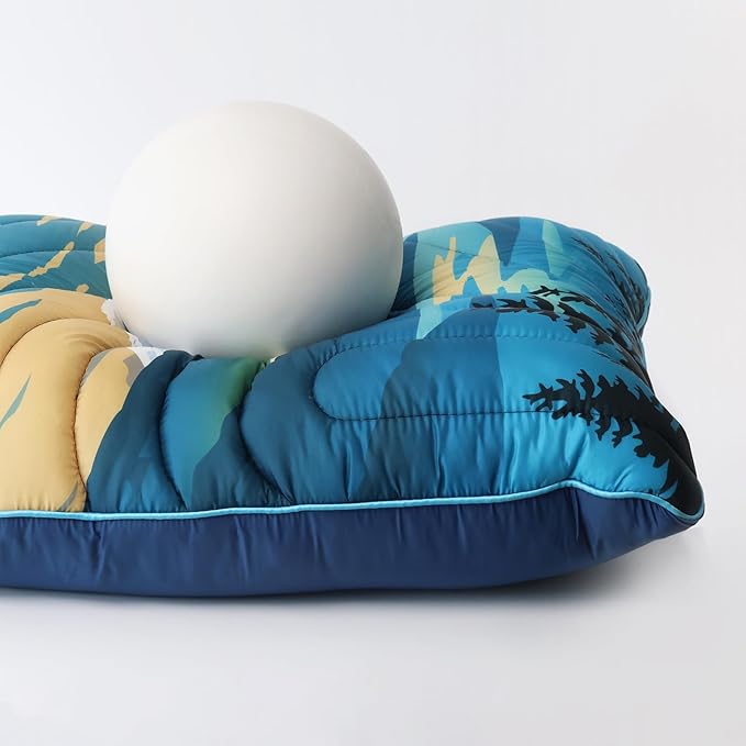 Camping Pillow,Supportive Compressible Travel Pillow Middle Size Lightweight Camp Pillow with Storage Bag for Camping,Hiking,Backpacking,Airplane