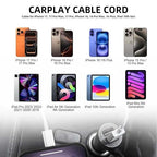 AHDFWI Carplay Cable Cord Compatible with iPhone 16 17 USB A to USB C Cable for 17E 16E 17 Air/17 16 15 Pro Max ，Plus, Pro 12.9/11, 10th Gen, Air 5th/ 4th,Mini 6th Charger Car Charging Cable White