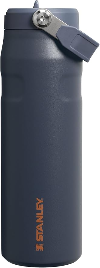 Stanley IceFlow Flip Straw 2.0 Water Bottle 24 oz | Built-In Straw with Larger Opening | Lightweight and Leak Resistant | Insulated Stainless Steel | BPA-Free | Twilight