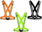Reflective Vest Running Gear 3Pack, Adjustable Safety Vests High Visible Reflective Belt Straps