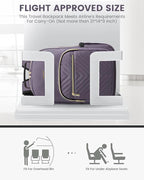 LOVEVOOK Laptop Backpack for Women, Large Capacity Travel Computer Work Bag with 17-inch Laptop Compartment, Business Nurse Backpack Purse, Hiking Outdoor Carry On Backpack, Purple Grey