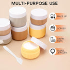 8 Pack Travel Bottles TSA Approved 1oz 3oz Leak Proof Silicone Squeezable Containers in Clear Bag for Cosmetic Face Hand Body Cream