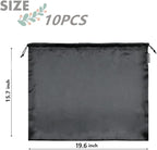 10 Pack Dust Bags for Purses and Handbags, Silk Dust Cover Storage Bag with Drawstring Travel Storage Pouch for Handbag Purse Shoes Boots (Black, 19.6 × 15.7 in)