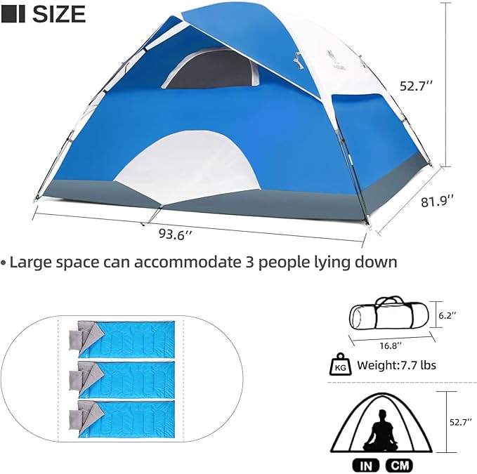 CAMEL CROWN Tents for Camping 2/3/4/5 Person Camping Dome Tent, Waterproof,Spacious, Lightweight Portable Backpacking Tent for Outdoor Camping/Hiking