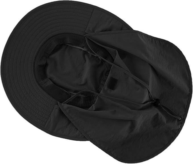 Home Prefer Outdoor UPF50+ Mesh Sun Hat Wide Brim Fishing Hat with Neck Flap Sun Hat for Men Women