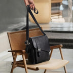 Augus Men's Leather Messenger Bag Shoulder Crossbody Backpack Bags Purse for Women Vintage Anti-Theft Waterproof Casual