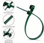 200 PCS 6 inch Green Zip Ties with Screw Hole 70lbs Mountable head Cable Ties Straps Multipurpose Heavy Duty Nylon Cable Zip Ties with Screw Mounting Hole