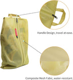 pack all Shoe Bag for Travel, Water-Resistant Shoe Pouch for Gym, Odor-Resistant Soccer Cleats Bag for Sport (Mustard, 1-Pack)