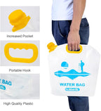 Collapsible Emergency Water Container Bag,WaterStorageCube,Flat Folding,BPA Free Food Grade,Clear Plastic Storage Jug for Camping Hiking Backpack,No-Leak Freezable,Water Bottle 2.6 Gallon/4pcs