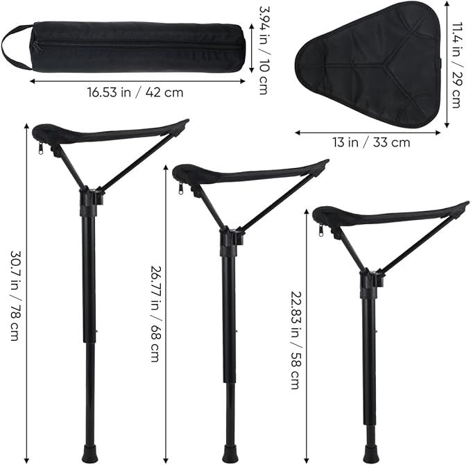 SUPVOX Portable Folding Chair: Adjustable Height Collapsible Stool for Outdoor Camping - Lightweight and Space-Saving Design - Durable Aluminum and Nylon Construction