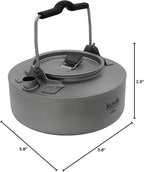Kuvik Titanium Kettle 600ml (20.3 oz) - Ultralight and Compact Kettle for Backpacking, Camping, and Home