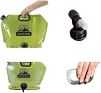 Collapsible Water Container with Spigot,2.1Gallon BPA Free Water Storage Carrier Jug for Folding Hiking,Canteen,Outdoor Sport,Riding,Mountaineer,Hurricane Emergency Water Bottle （2Pcs 1 Green&1 Khaki）