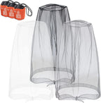 Anvin Mosquito Head Mesh Nets Gnat Face Netting for No See Ums Insects Bugs Gnats Biting Midges from Any Outdoor Activities, Works Over Most Hats Comes with Free Stock Pouches (3pcs, Grey+Black+White)
