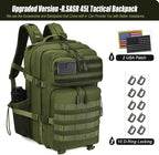 Military Tactical Backpack 45L Large Tactical Backpack for Men, Hiking Rucksack With Bottle Holder