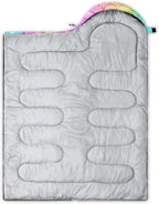 Galaxy Wolf Camping Sleeping Bags Warm & Cool Weather Waterproof Backpacking Blue Purple Starry Sky Sleeping Bag All Seasons Camping, for Adult Kids Boy Girls Camping Gear Equipment, Traveling