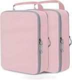 Large Compression Packing Cubes for Travel, 2 Set Compression Bags Travel Cubes for Packing Suitcase Organizer Luggage Organizer Bags Set, Pink
