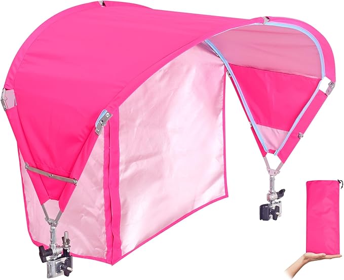 Universal Chair Umbrella Canopy, UPF 50+ Sun Shade with Adjustable Clamp, Fits Most Brands’ Beach, Camping, Lawn, Tanning, Zero Gravity, Lounge & Fishing Chairs, Patent Design