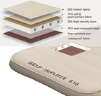 Self Inflating Sleeping Pad, 4" Extra Thick Memory Foam Camping Pad, 60S Fast Air Self-Inflating Camping Mattress Pads, 4 Season Sleeping Mat for Camping Rooftop Tent Car Truck Van