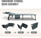 YELLOW JACKET Folding Sleeping Cot, Camping Cot with Mattress for Adults 450lbs Max Load, Portable Camping Cot with Pillow, Adjustable 5-Position Cot for Camping, Home,Office,Travel