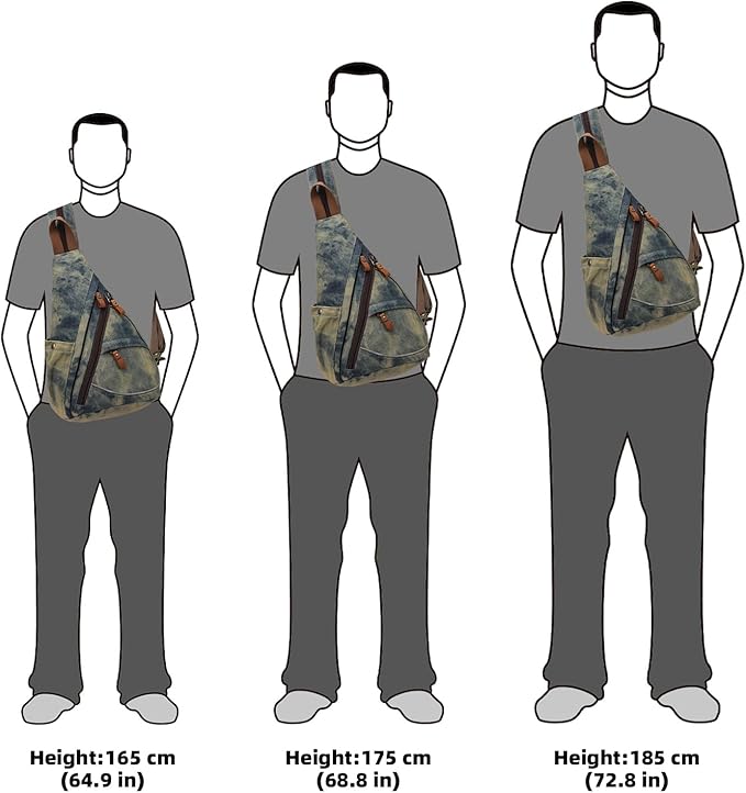 KL928 Canvas Sling Bag - Small Crossbody Backpack Shoulder Casual Daypack Rucksack for Men Women(Large Version)