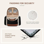 LOVEVOOK Laptop Backpack for Women with Pouch Pocket for Large Capacity Cup,15.6 Inch Teacher Nurse College Work Travel Backpack Purse,Waterproof Laptop Computer Bags,Grey-Black-Brown+Diamond-shaped