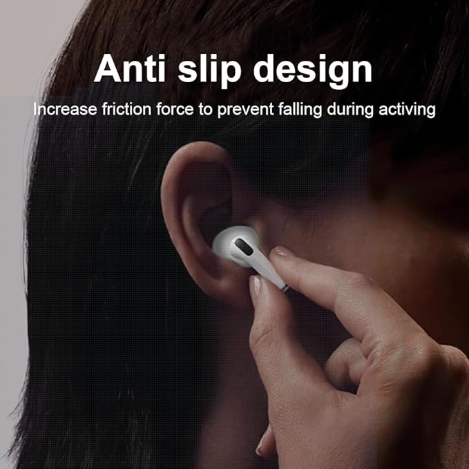 6 Pairs Ear Cover for AirPods 4,Anti Slip Ear Skin Tips Accessories Sport Ultra Thin Slim Soft Silicone Ear Tips Earbuds Gel Cover Compatible with AirPods 4th Generation (White)