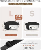 Pritent Fanny Packs for Women Cross Body Bag Waterproof Belt Bag with Adjustable Strap and Zipper Back Pocket Small Crossbody Bags Fashion Waist Packs for Workout Travelling(Black)
