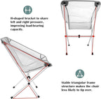 Ultra-Light Folding Camping Chair, All-Aluminum Frame, Surper Breathable Fabric, Easy to Carry, Compact Storage Size (1, Grey)