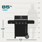 Charbroil Performance Series 4-Burner Gas Grill Cabinet with Side Burner, Black - 463253925