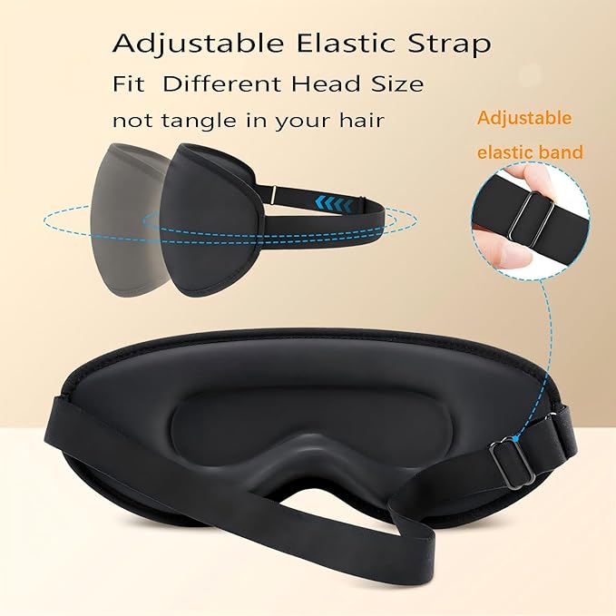 Sleep Mask for Side Sleeper, 3D Contoured Blackout Sleeping Mask,Breathable Sleep Masks for Women Men,Eye Masks for Sleep,Sleep Eye Mask for lash Extensions with Super Lightweight and Adjustable