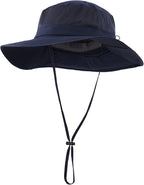 Home Prefer Outdoor UPF50+ Mesh Sun Hat Wide Brim Fishing Hat with Neck Flap Sun Hat for Men Women