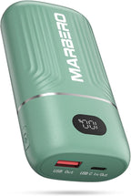 MARBERO 10000mAh Cell Phone Battery Bank 18W USB C in & Out High-Speed Charging Battery Pack Phone Charger Portable Compatible with iPhone iPad Sumsung Galaxy Google and More (Green)