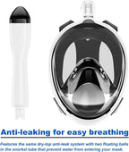 Full Face Snorkel Mask, Diving Mask for Kids and Adults,180° Panoramic View Snorkel Mask with Camera Mount, Safe Breathing, Anti-Leak&Anti-Fog