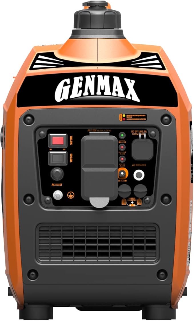 GENMAX Generator，EPA Compliant, Eco-Mode Feature, Ultra Lightweight for Backup Home Use & Camping