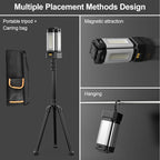 Upgraded Aluminum13200mAh Rechargeable Work Light with Folding Stand and Carrying Bag, 8000 Lumen Cordless Camping Light, White/Warm/Nature White with Detachable Tripod (Standard)