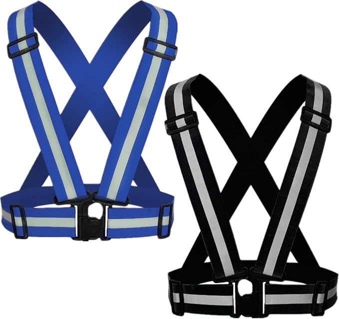 Reflective Strap Safety Vest Gear - 2-10 Pack Adjustable High Visible Reflective Running Gear for Women Men Night