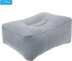 PATIKIL Travel Foot Rest Pillow, 2 Pack Inflatable Foot Rest Cushion Car Seat Footrest Leg Rest Pillow for Airplane Travel Office Home, Gray