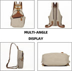 KouLi Buir Canvas Sling bag,Small Crossbody Backpack,Convertible Chest Bag Casual Daypack For Outdoor Cycling Hiking Travel (B3611-Leaden-N)